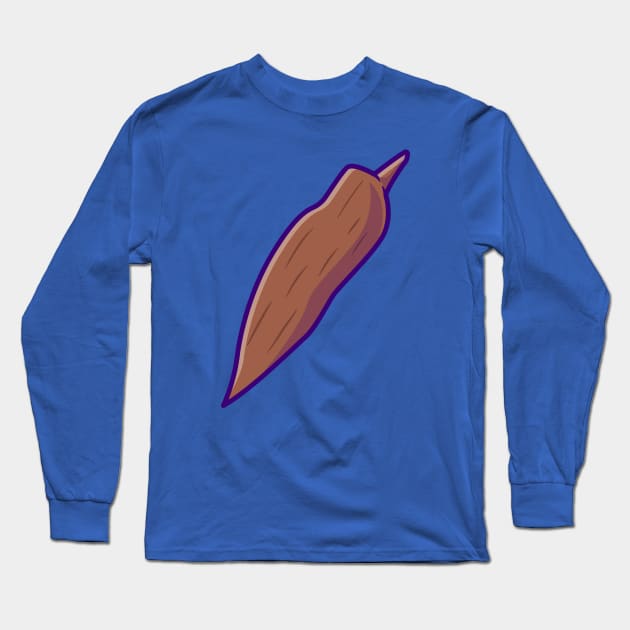 Cassava Vegetable Cartoon Long Sleeve T-Shirt by Catalyst Labs